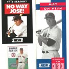 1995 Boston Red Sox Sox Jose Canseco 3 diff Items Pocket Schedule Flyer Brochure