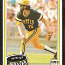 Pittsburgh Pirates Enrique Romo 1981 Topps Baseball Card # 28 nr mt