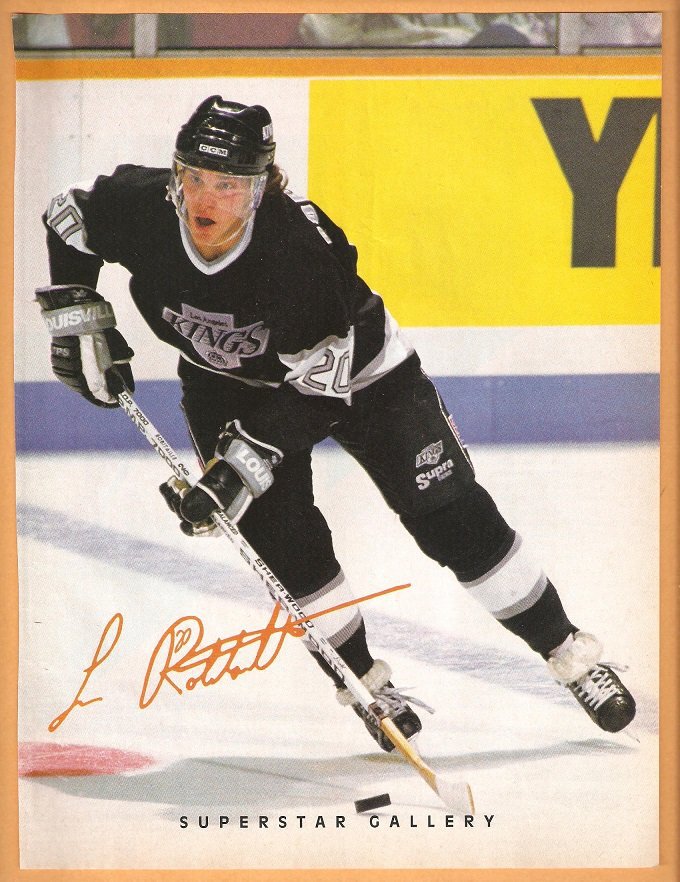 Los Angeles Kings Luc Robitaille 1991 Pinup Photo