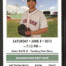 Los Angeles Angels Boston Red Sox 2013 Ticket David Ortiz HR Clay Bucholtz