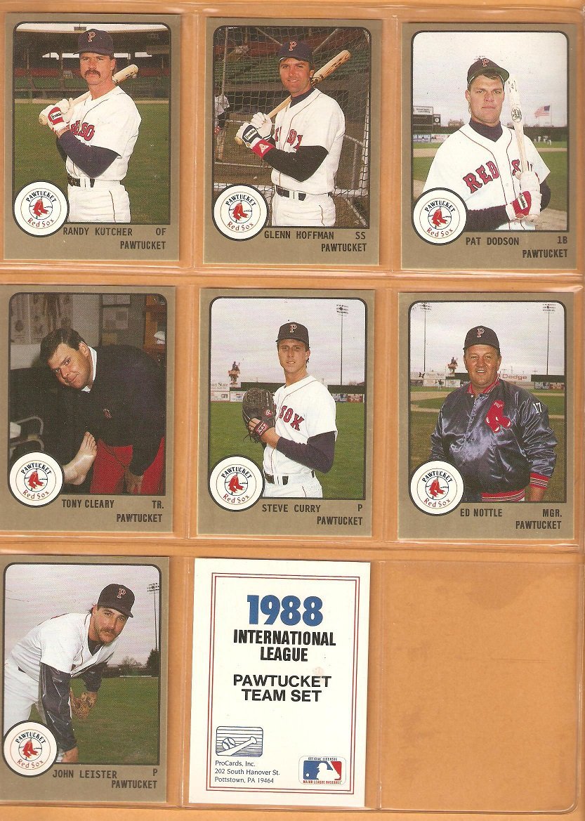 1988 Pro Cards Pawtucket Red Sox Team lot Glenn Hoffman Quintana Tom Bolton