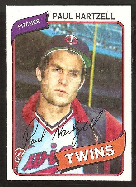 Minnesota Twins Paul Hartzell 1980 topps baseball card # 721 nr mt