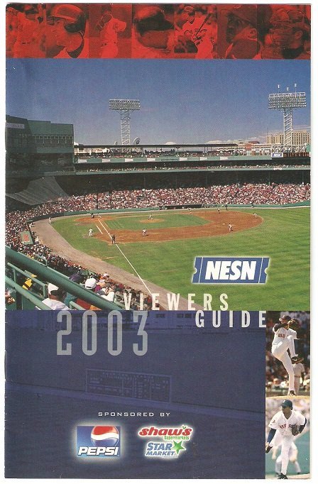 2003 Boston Red Sox NESN cable Network Viewers Guide