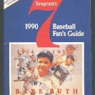 1990 Seagrams 7 Whiskey Baseball Fans Guide New York Yankees Babe Ruth !