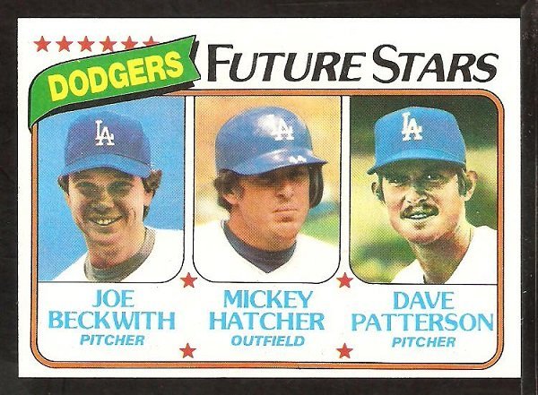 Los Angeles Dodgers Future Stars Joe Beckwith Mickey Hatcher Dave Patterson 1980 Topps # 679