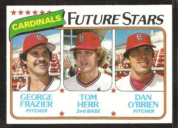 St Louis Cardinals Future Stars George Frazier Tom Herr Dan O'Brien 1980 Topps # 684 ex/em