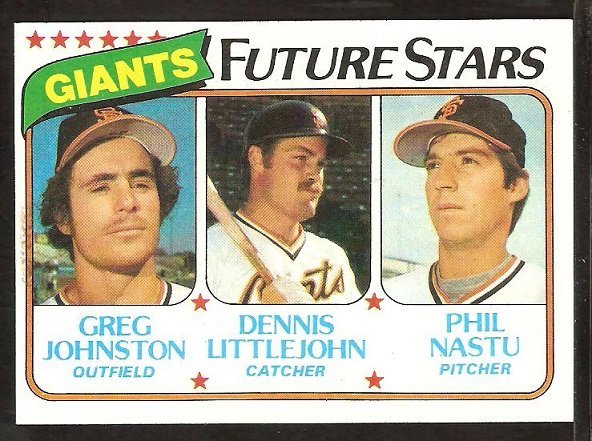 San Francisco Giants Future Stars Greg Johnston Dennis Littlejohn Phil Nastu 1980 Topps # 686 nm