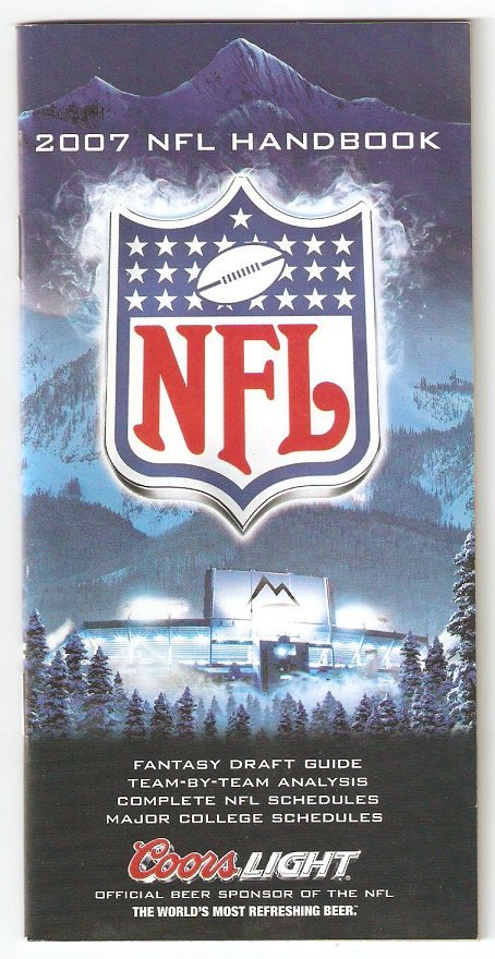 2007 Coors Light NFL Handbook Tom Brady Peyton Manning Eli Manning Brett Favre +