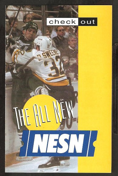 Boston Bruins NESN Cable 1995 Schedule Flyer Don Sweeney Photo