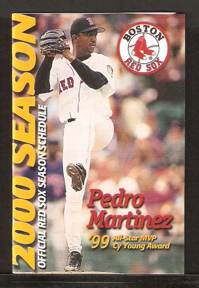 Boston Red Sox 2000 Pocket Schedule Pedro Martinez Coca Cola Classic Coke