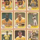 1981 Fleer Pittsburgh Pirates Team Lot Willie Stargell Dave Parker Bill Madlock Tekulve Moreno