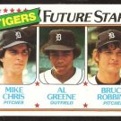 Detroit Tigers Future Stars Mike Chris Al Greene Bruce Robbins 1980 Topps # 666 nm