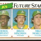 Oakland Athletics Future Stars Derek Bryant Brian Kingman Mike Morgan 1980 Topps # 671