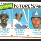 Seattle Mariners Future Stars Charlie Beamon Rodney Craig R Vasquez 1980 Topps # 672