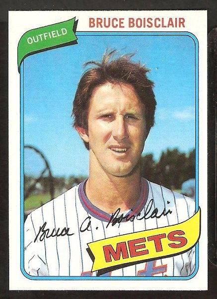 New York Mets Bruce Boisclaire 1980 Topps baseball card # 654 Nr Mt