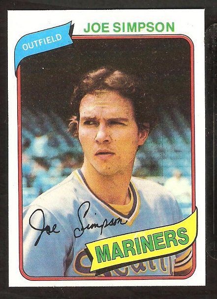 Seattle Mariners Joe Simpson 1980 Topps Baseball Card # 637 nr mt