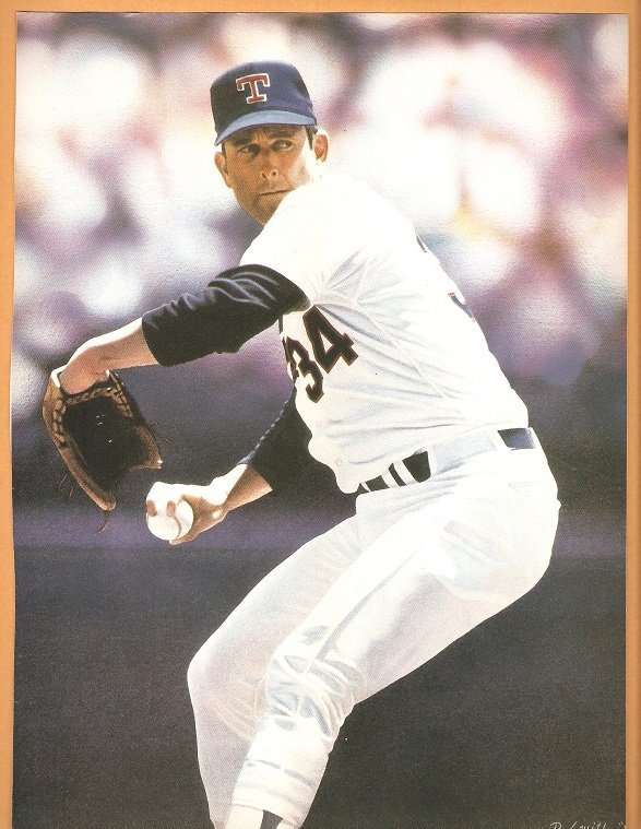 Texas Rangers Nolan Ryan Cleveland Indians Sandy Alomar 1990 Pinup Photos