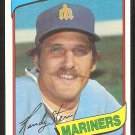 Seattle Mariners Randy Stein 1980 Topps Baseball Card # 613 nr mt