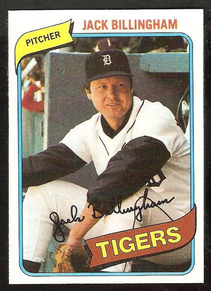 Detroit Tigers Jack Billingham 1980 Topps Baseball Card # 603 nr mt