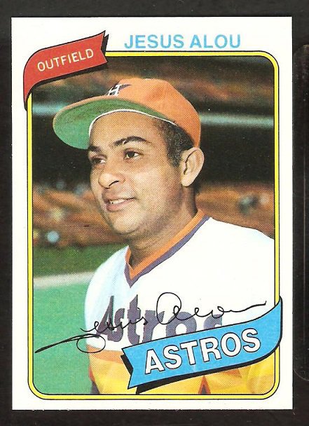 Houston Astros Jesus Alou 1980 Topps Baseball Card # 593 nr mt