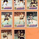 1977 OPC Boston Bruins Team Lot 8 Diff Wayne Cashman Rick Middleton Jean Ratelle !