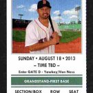 New York Yankees Boston Red Sox 2013 Ticket Alex Rodriquez Middlebrooks HR Mariano Rivera Save !