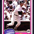 New York Yankees Lou Piniella 1981 Topps #724 !
