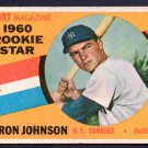 New York Yankees Deron Johnson 1960 Topps Rookie Star #134 good !