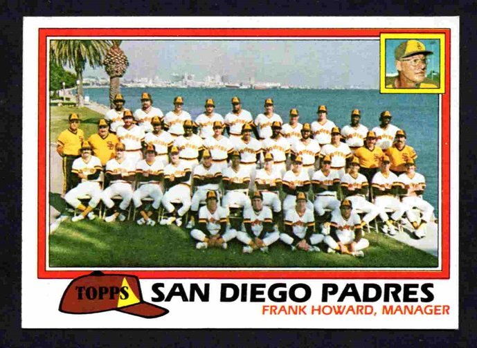 San Diego Padres Team Card 1981 Topps Baseball Card 685 nr mt