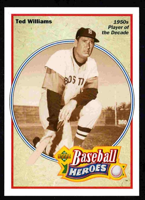 Boston Red Sox Ted Williams 1992 Upper Deck Baseball Heroes #33 Player of the Decade !