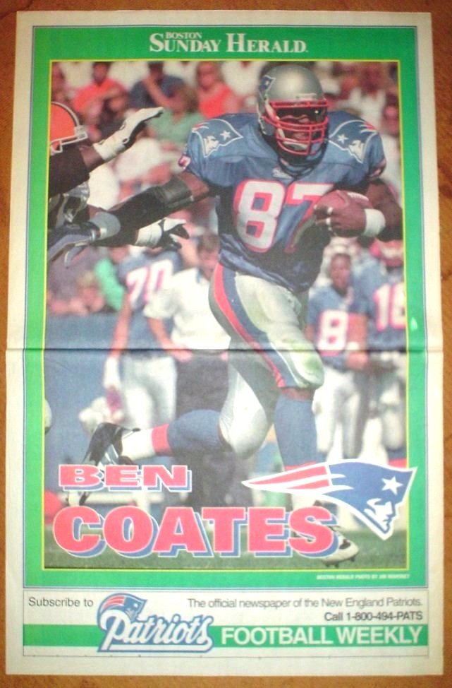 1995 New England Patriots Ben Coates Boston Herald Poster