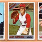 1966 Topps Cleveland Indians Team Lot 3 Leon Wagner Jack Kralick Jim Landis !