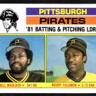 Pittsburgh Pirates Team Leaders Bill Madlock Buddy Solomon 1982 Topps Baseball Card #696 nr mt