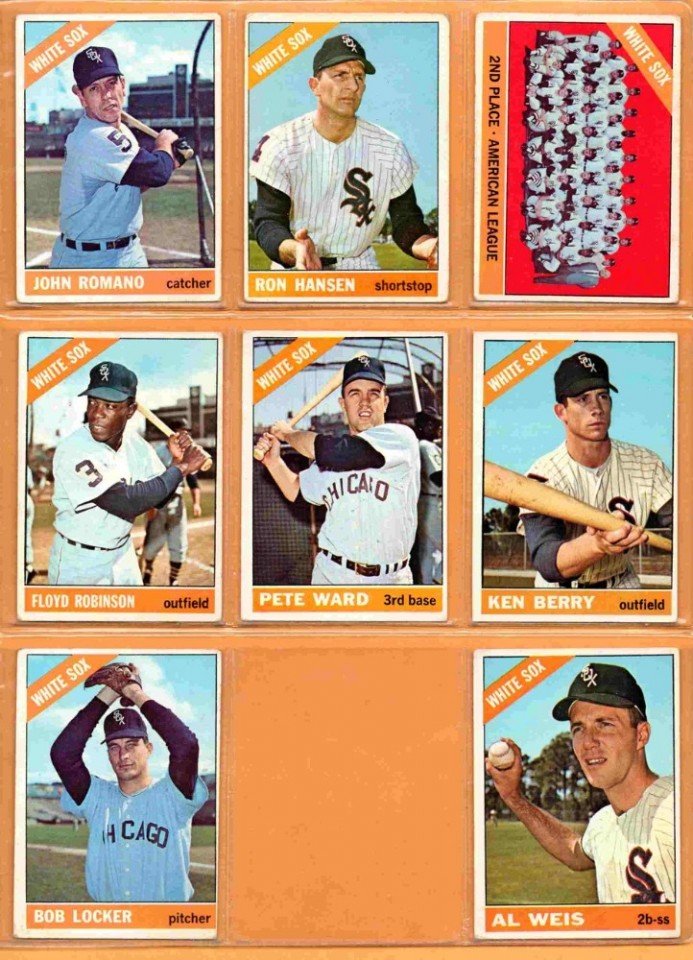 1966 Topps Chicago White Sox Team Lot 8 Team Card Ron Hansen Ken Berry Al Weis !