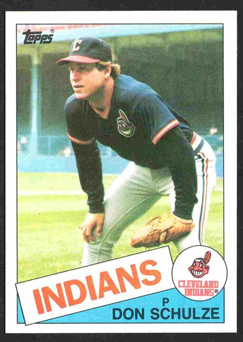 Cleveland Indians Don Schulze RC Rookie Card 1985 Topps #93 nr mt