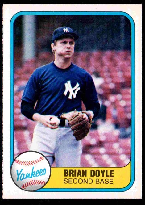 New York Yankees Brian Doyle 1981 Fleer Baseball Card #104 nr mt