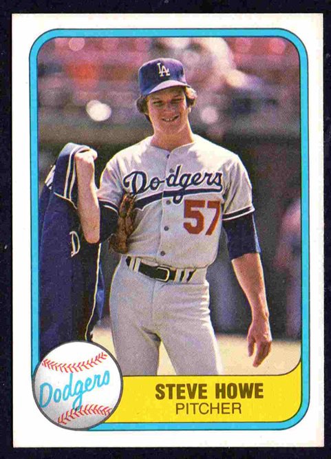 Los Angeles Dodgers Steve Howe RC Rookie Card 1981 Fleer Baseball Card #136 nr mt