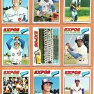 1977 Topps Montreal Expos Team Lot 25 diff Gary Carter Larry Parrish Steve Rogers