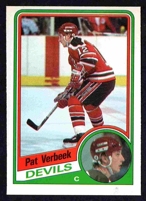 New Jersey Devils Pat Verbeek RC Rookie Card 1984 O Pee Chee OPC #121 nr mt