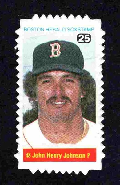 Boston Red Sox John Henry Johnson 1983 Boston Herald Stamp #25 nr mt