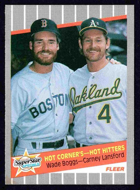 Hot Corners Hot Hitters Boston Red Sox Wade Boggs Oakland Athletics Carney Lansford 1989 Fleer #633