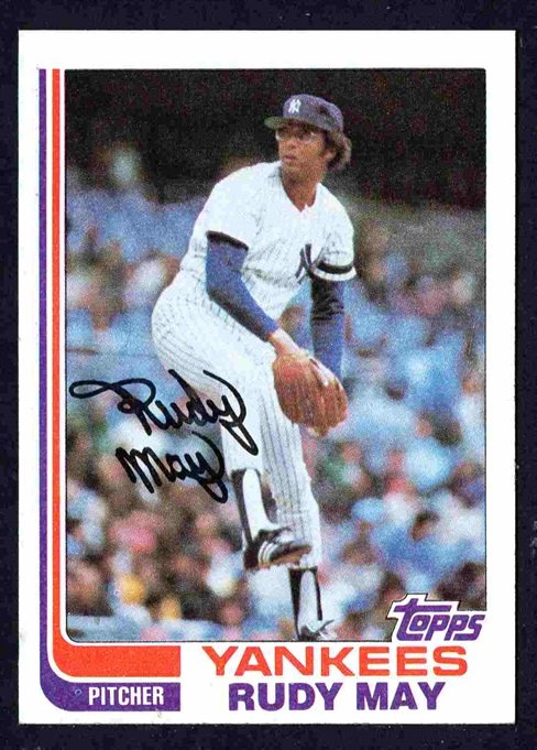 New York Yankees Rudy May 1982 Topps Baseball Card #735 nr mt