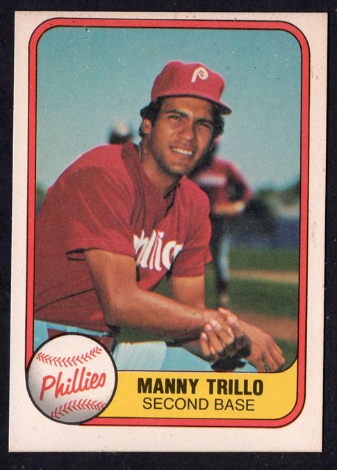 Philadelphia Phillies Manny Trillo 1981 Fleer Baseball Card #3 nr mt