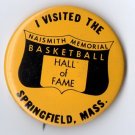 I Visited the Basketball Hall of Fame Pin Pinback NBA Yellow Variation