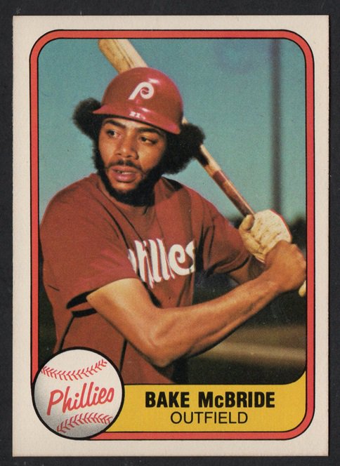 Philadelphia Phillies Bake McBride 1981 Fleer Baseball Card #9 nr mt