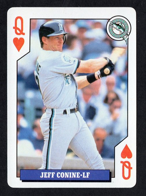 Florida Marlins Inaugural Year Jeff Conine 1993 Baseball Rookies Playing Card #QH nr mt
