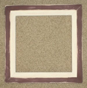 8X8 Faux Double picture frame  dark red & white