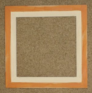6X6 Faux Double picture frame orange & white