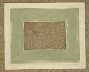 ACEO HAND MADE WOOD PICTURE FRAME 2&Acirc;&frac12;X3&Acirc;&frac12; SAGE/WHITE