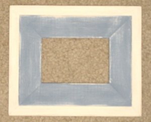 ACEO HAND MADE WOOD PICTURE FRAME 2&Acirc;&frac12;X3&Acirc;&frac12; BLUE/WHITE